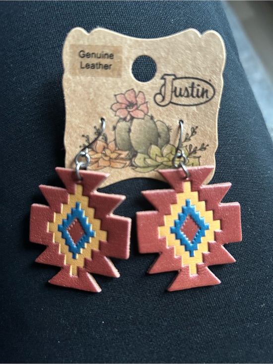 Justin Boots Jewelry - Justin Boots Multi-Color Southwestern Leather Earrings